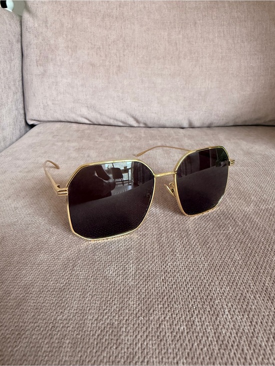 Bottega Veneta Accessories - Bottega Veneta Gold Frame Black Lens Geometric Women's Sunglasses BV1108SA